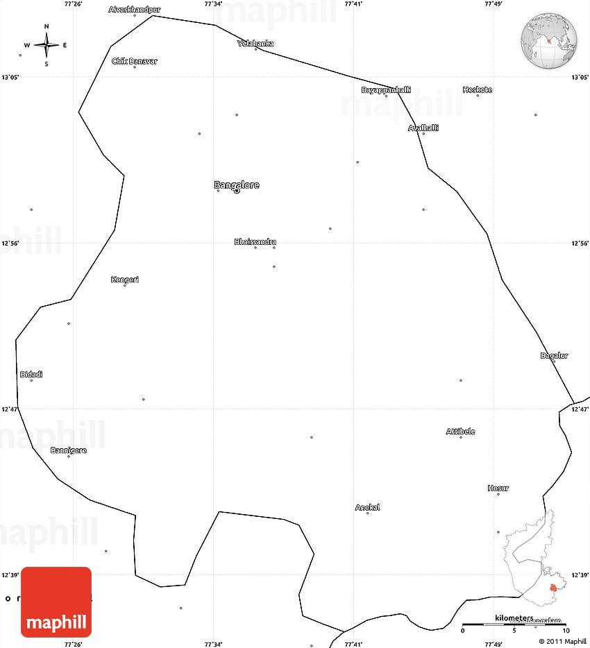 Bangalore conturul hărții