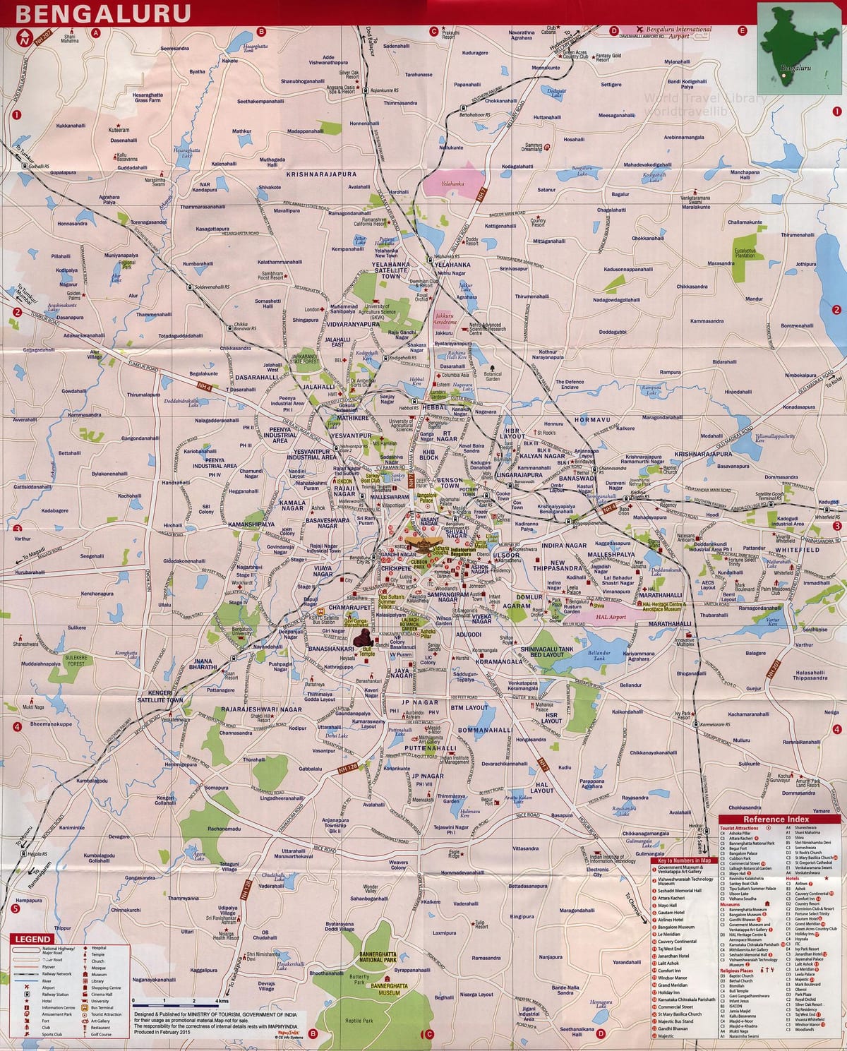 Bangalore atracții turistice hartă