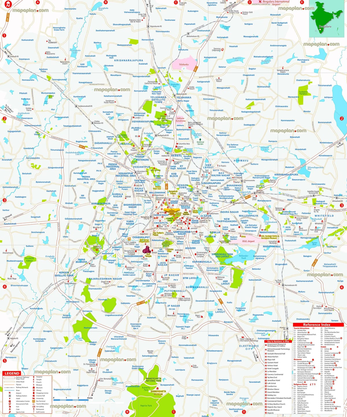 harta orasului Bangalore detaliate