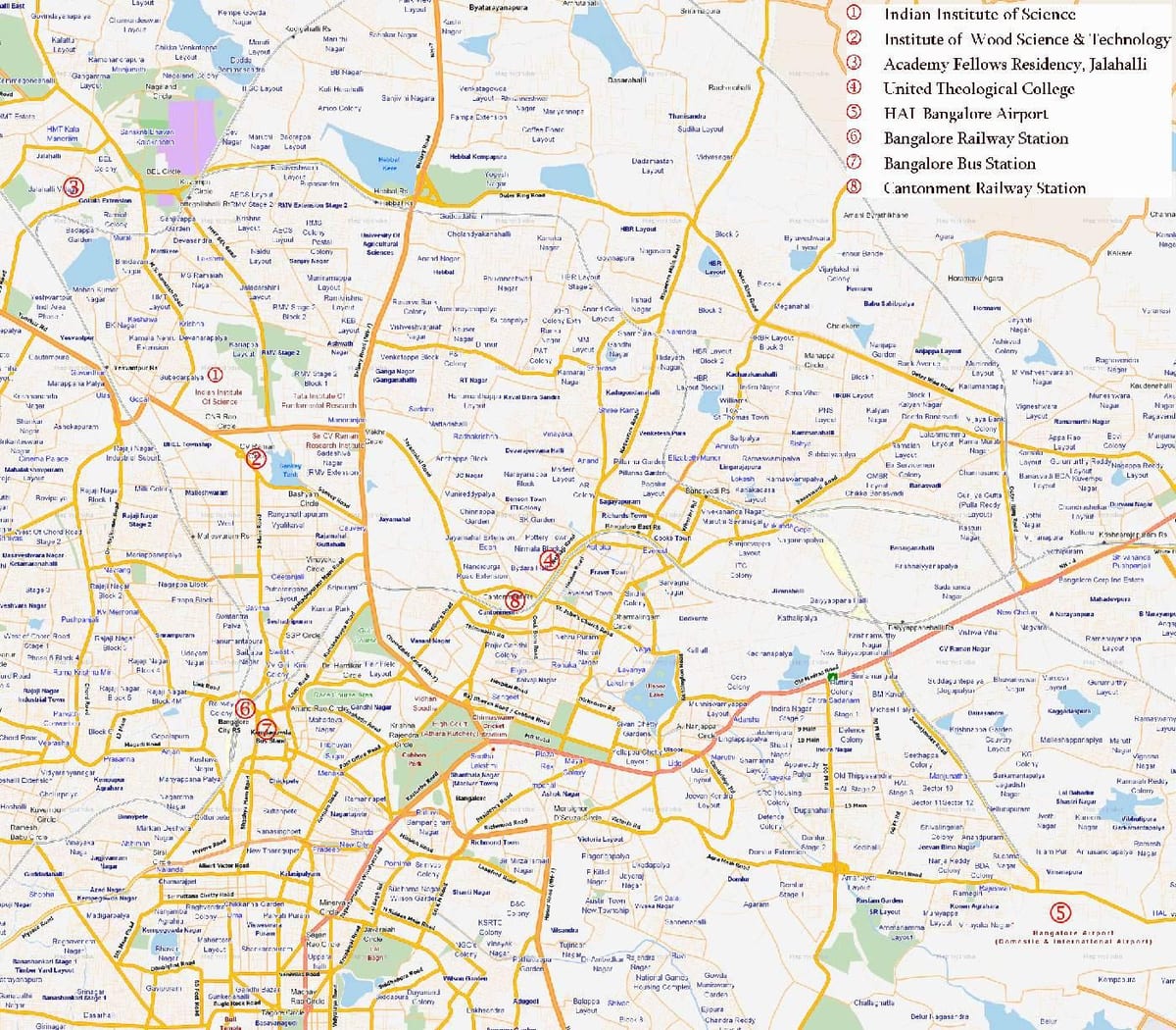 harta traseu Bangalore