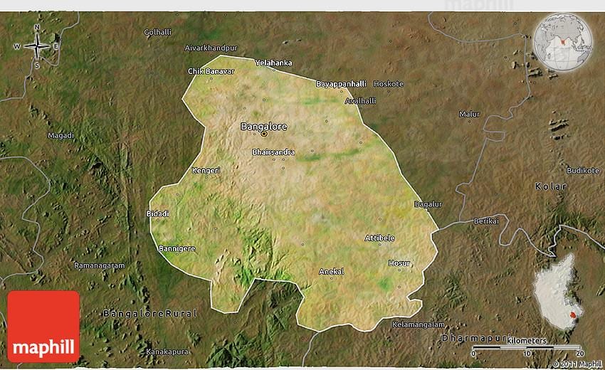 harta prin satelit de Bangalore
