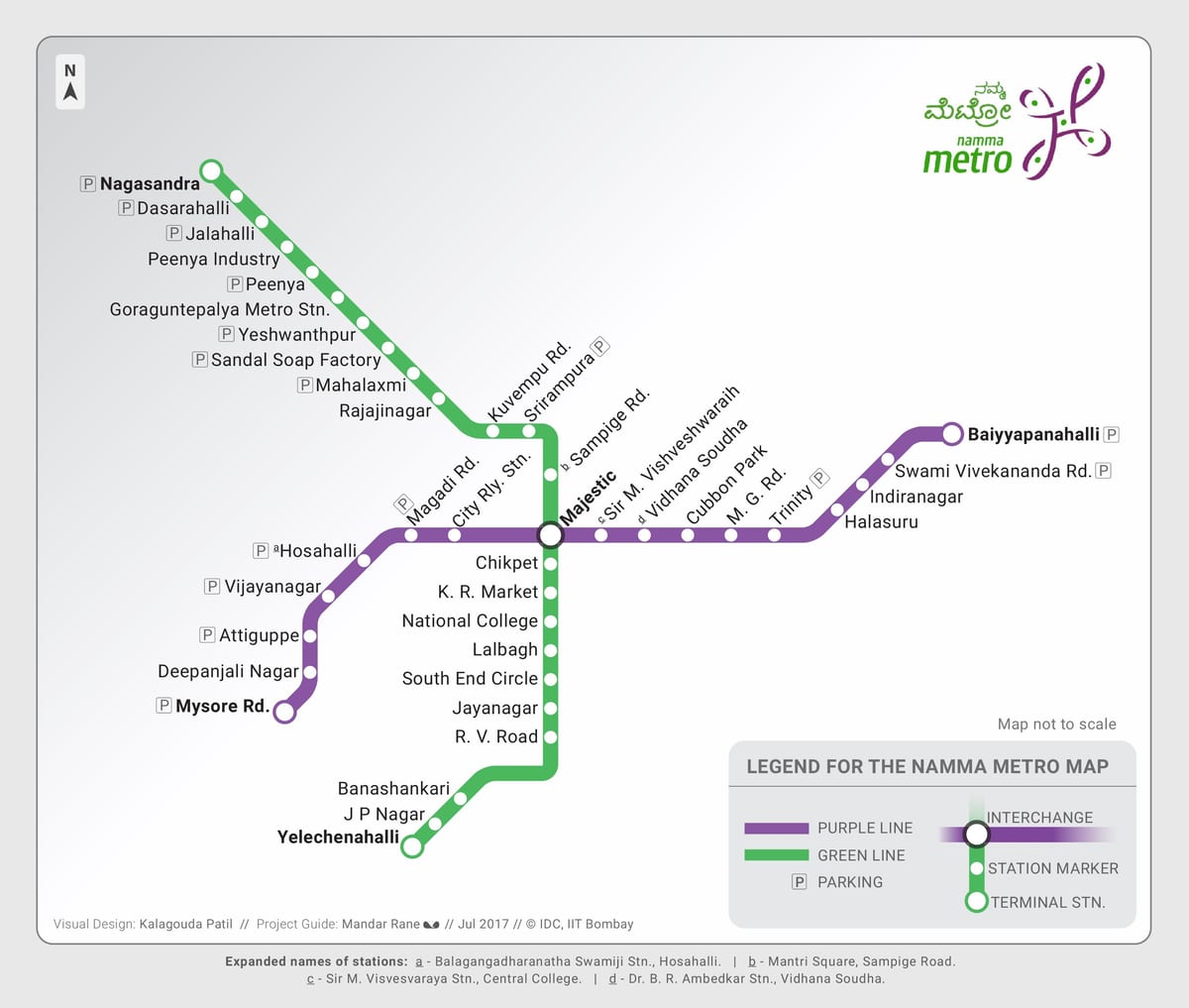 stația de metrou hartă Bangalore