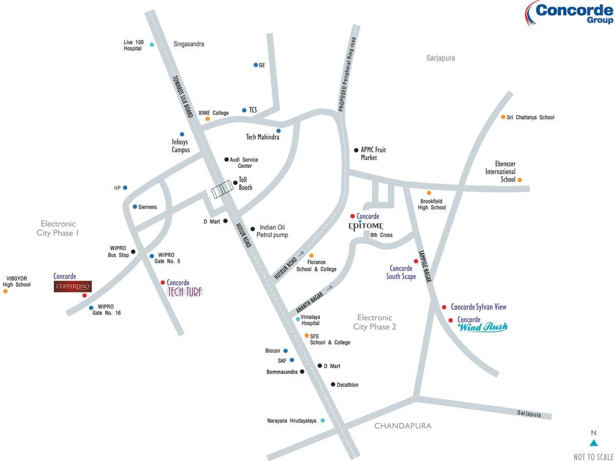 harta electronică a orașului Bangalore