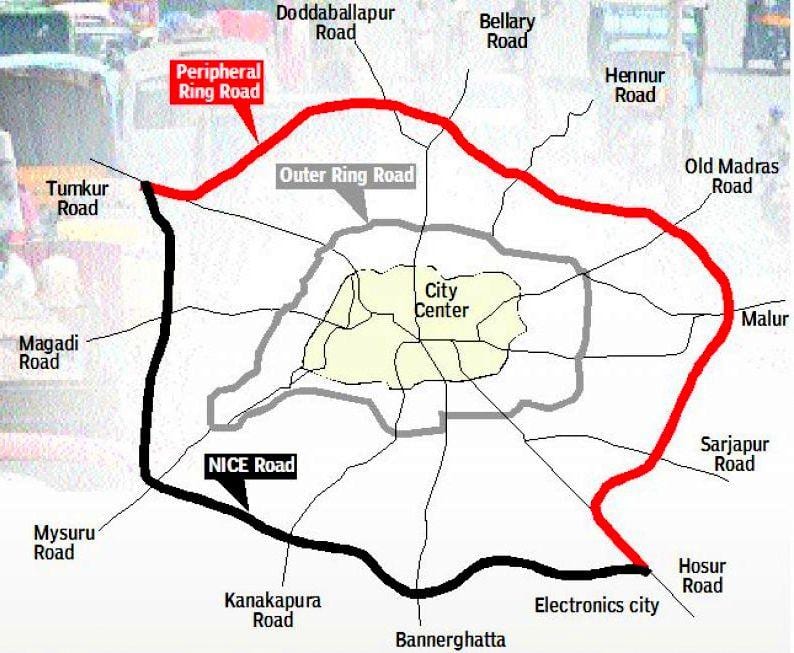 Bangalore PRR hartă
