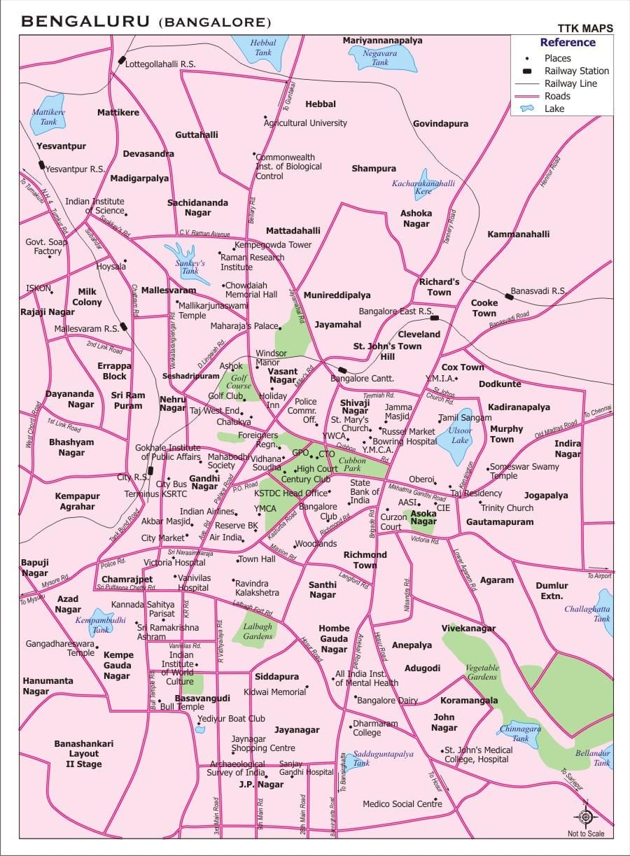Banglore rădăcină hartă