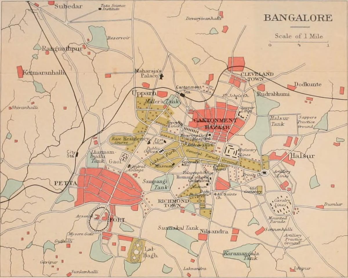 Bangalore hartă veche