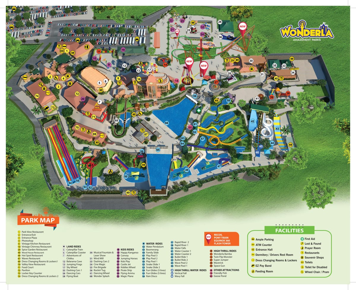 Bangalore Wonderla hartă
