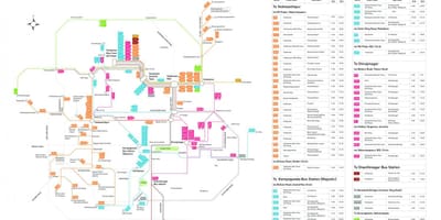 Bangalore city harta cu trasee de autobuz