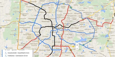 Namma de metrou de fază 3, harta rutelor