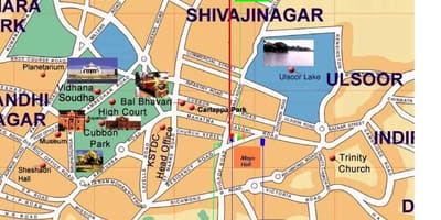 Ulsoor Bangalore arată hartă